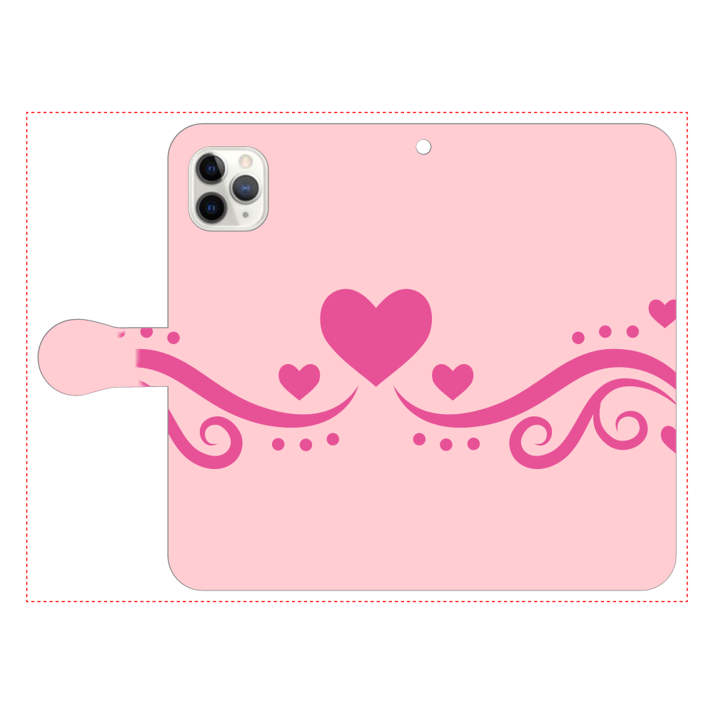 ピンクハート iPhone11 Pro MAX 手帳型スマホケース