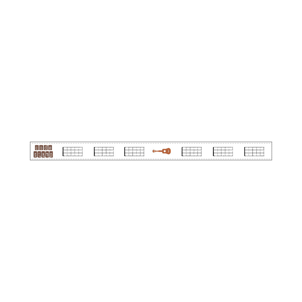 ウクレレコードスタンプ ukulele code stamp 15mmマスキングテープ