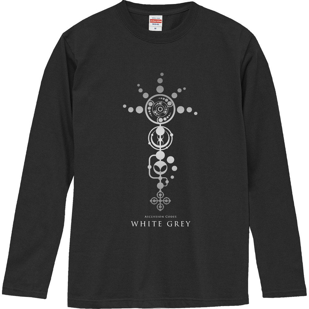 WHITE GREY T Shirts ロングスリーブTシャツ