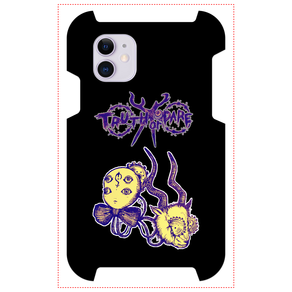 【人形と角】iPhoneケース(紫)