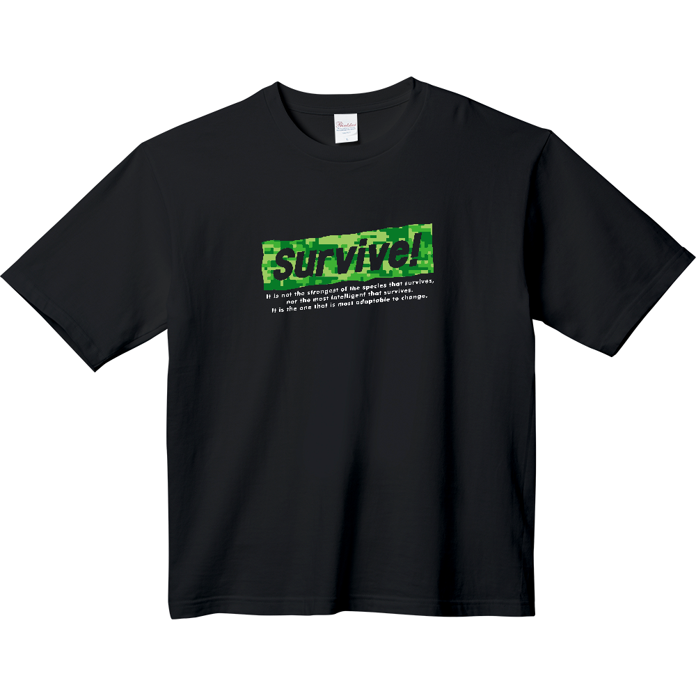 【Survive!】5.6オンスヘビーウェイトビッグTシャツ（ブラック） ヘビーウェイト ビッグシルエットTシャツ