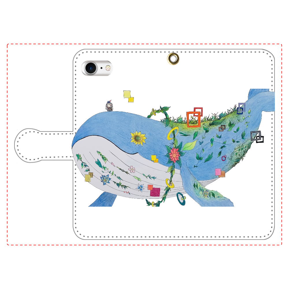 クジラ号登場！ iPhoneSE2/SE3 手帳型スマホケース　