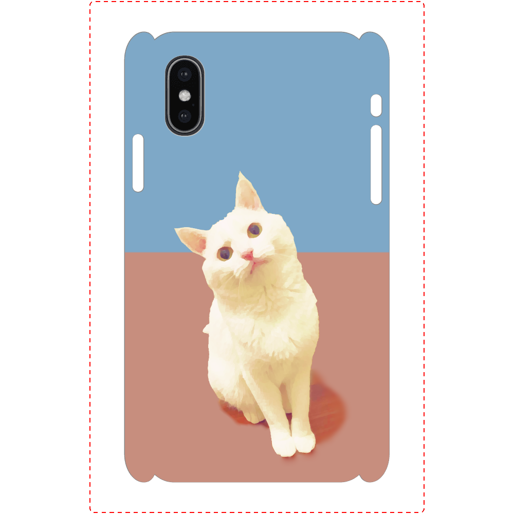 バイカラー白猫ケース iPhoneX/Xs