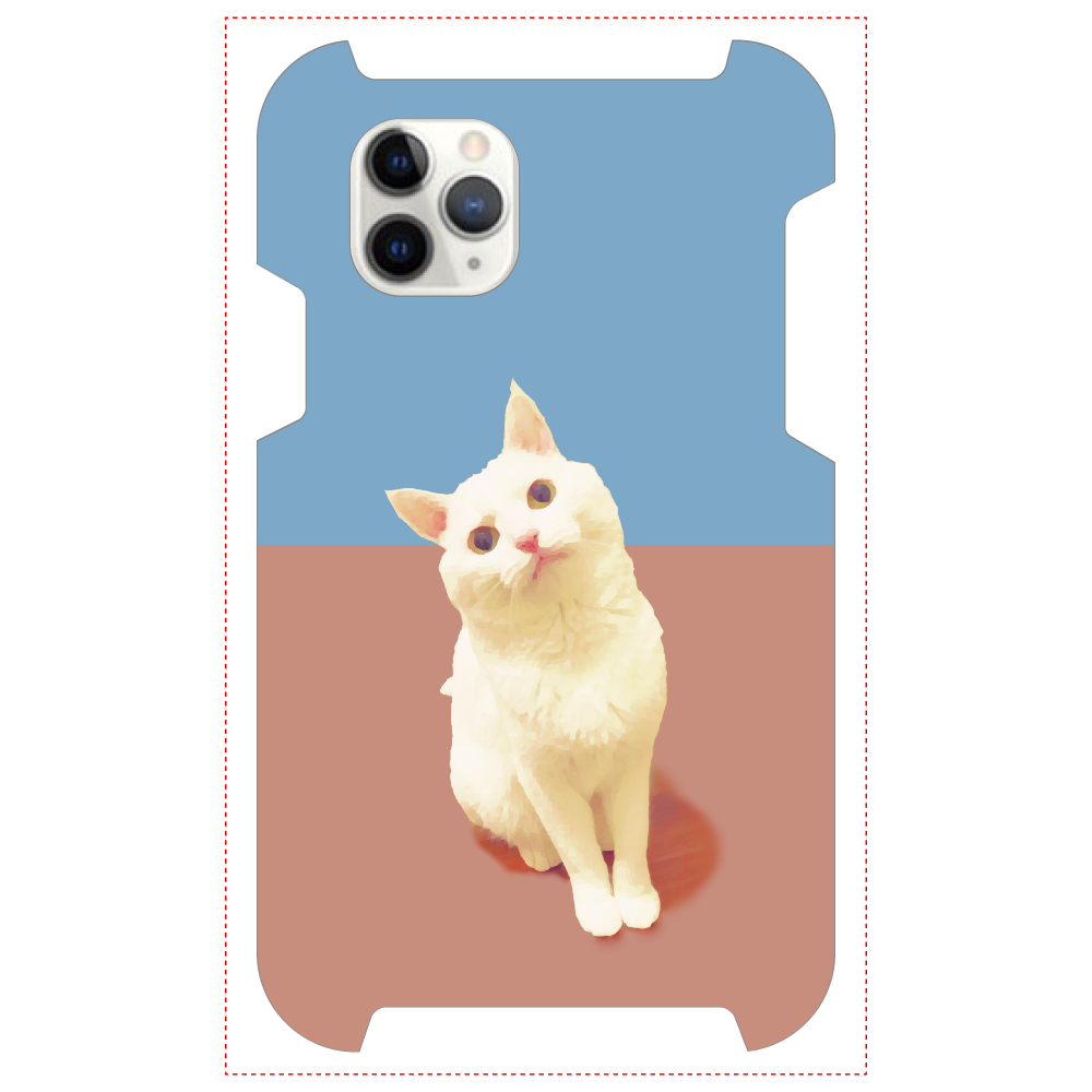バイカラー白猫ケース iPhone 11 ProMAX
