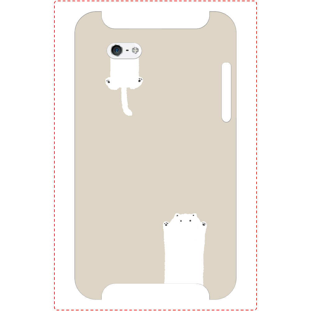 のびるねこ(白猫ベージュ)iPhone5/5s/SE1
