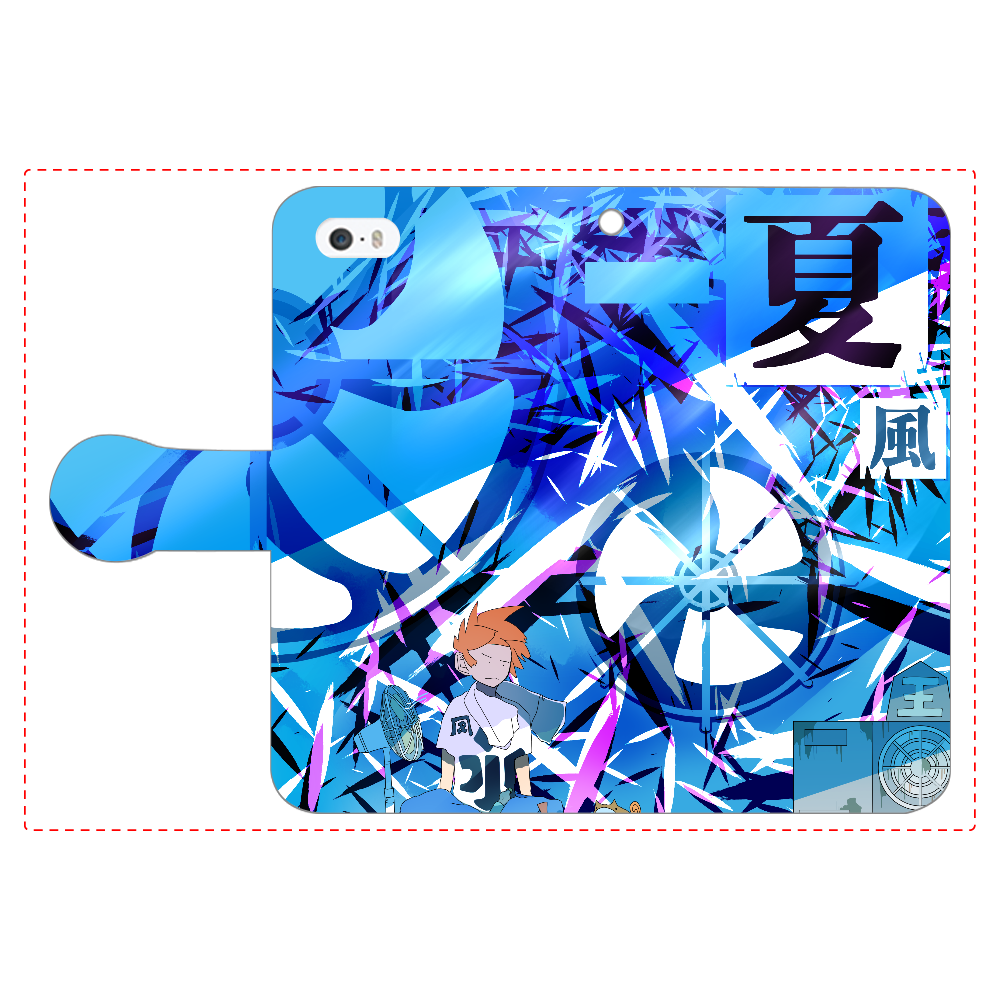 扇風機 iPhone5/5s 手帳型スマホケース