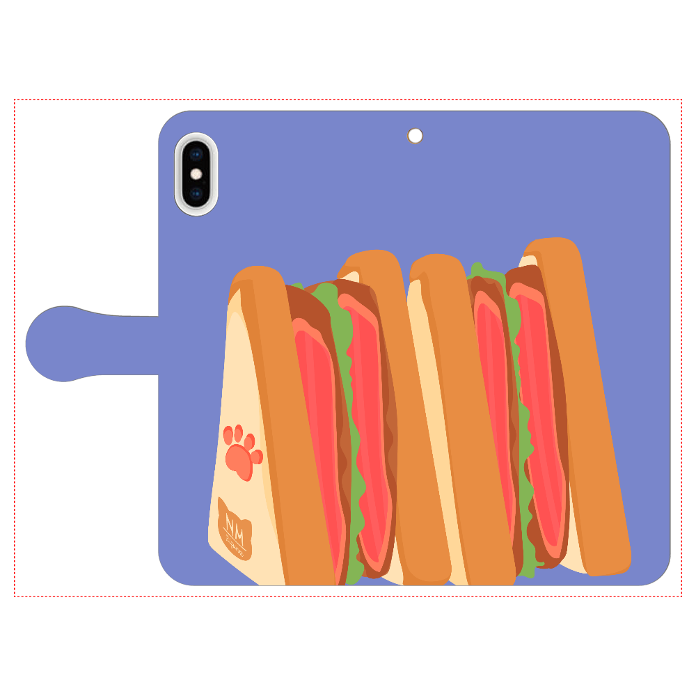 サンドイッチのスマホケース iPhone Xs MAX 手帳型スマホケース