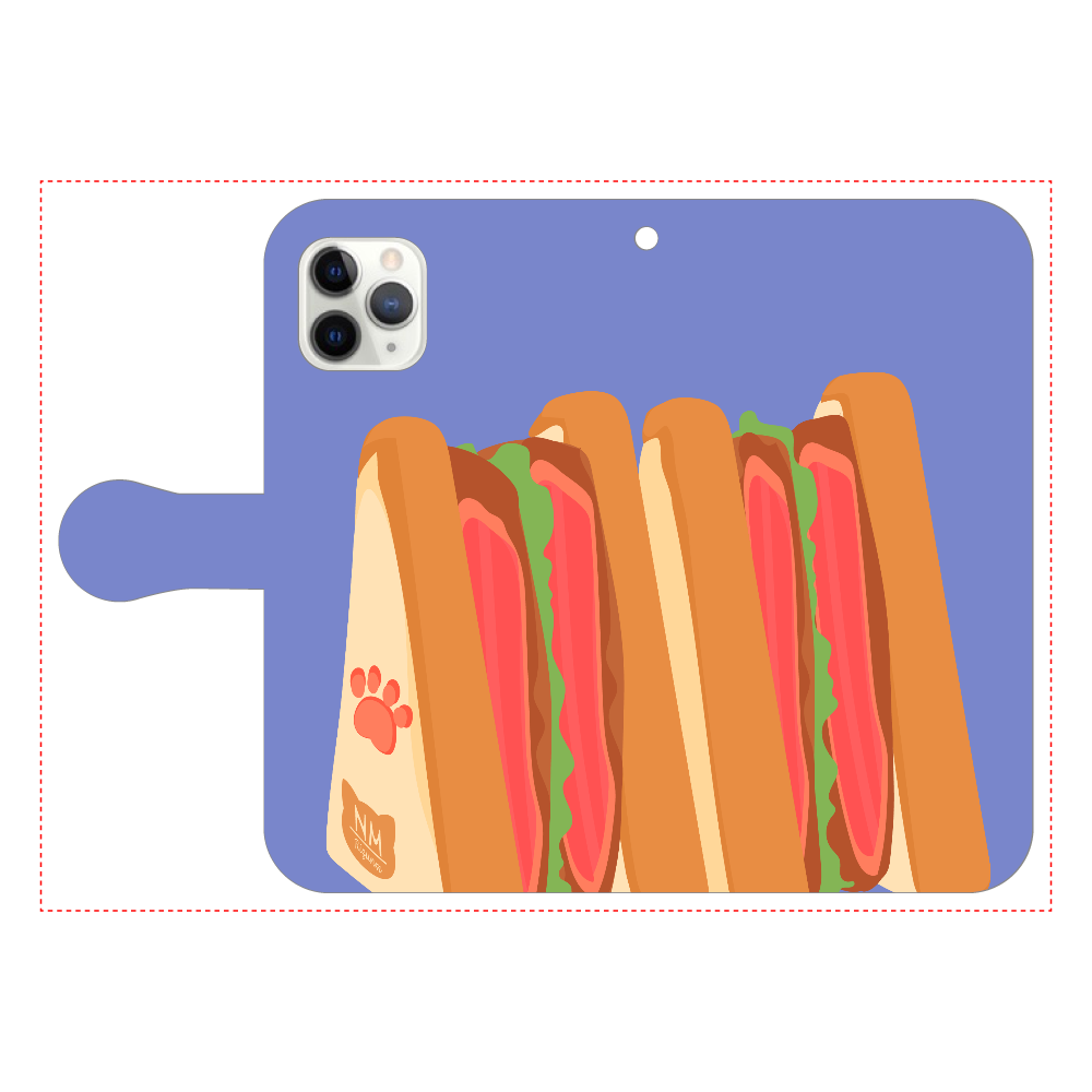 サンドイッチのスマホケース iPhone11 Pro 手帳型スマホケース
