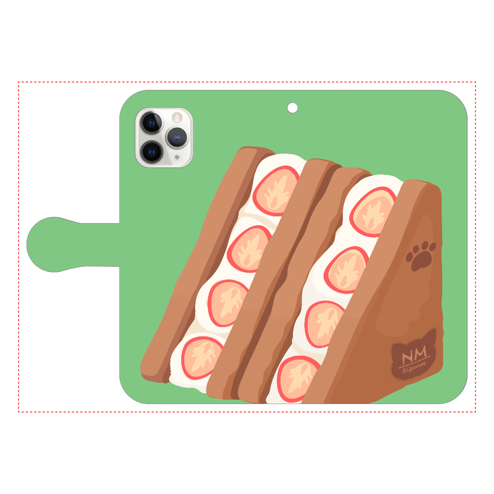 サンドイッチのスマホケース iPhone11 Pro 手帳型スマホケース