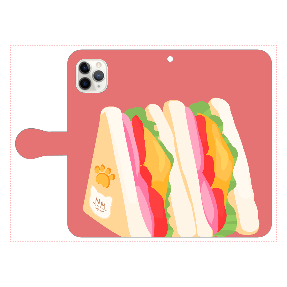 サンドイッチのスマホケース iPhone11 Pro MAX 手帳型スマホケース