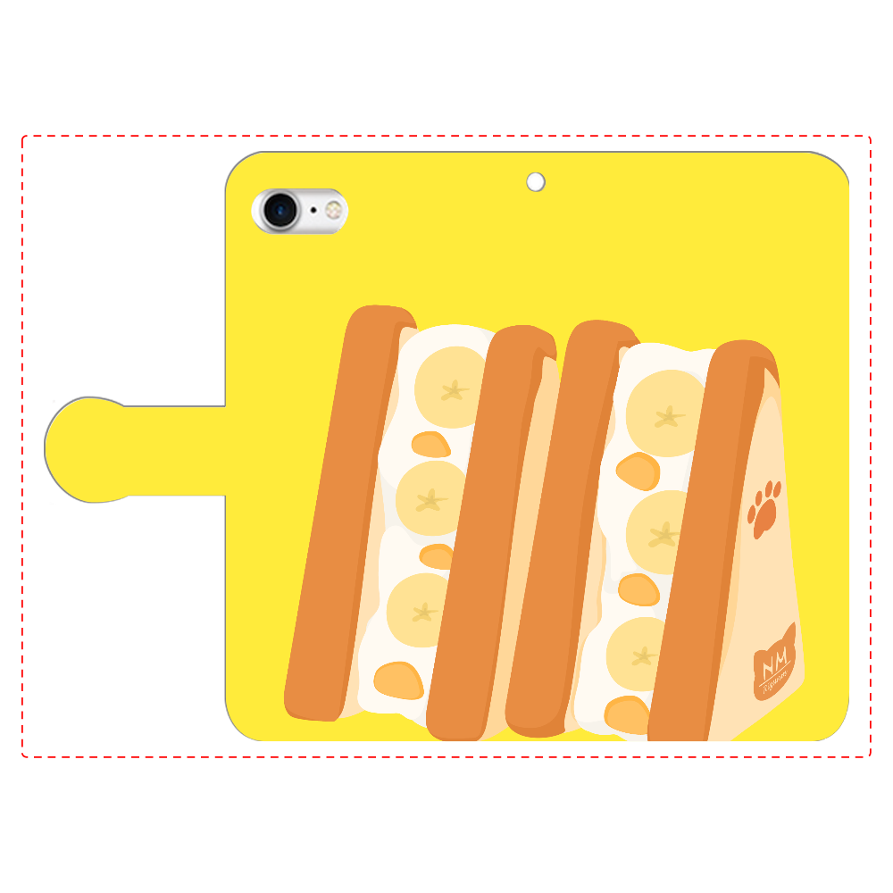 サンドイッチのスマホケース iPhoneSE2/SE3 手帳型スマホケース　