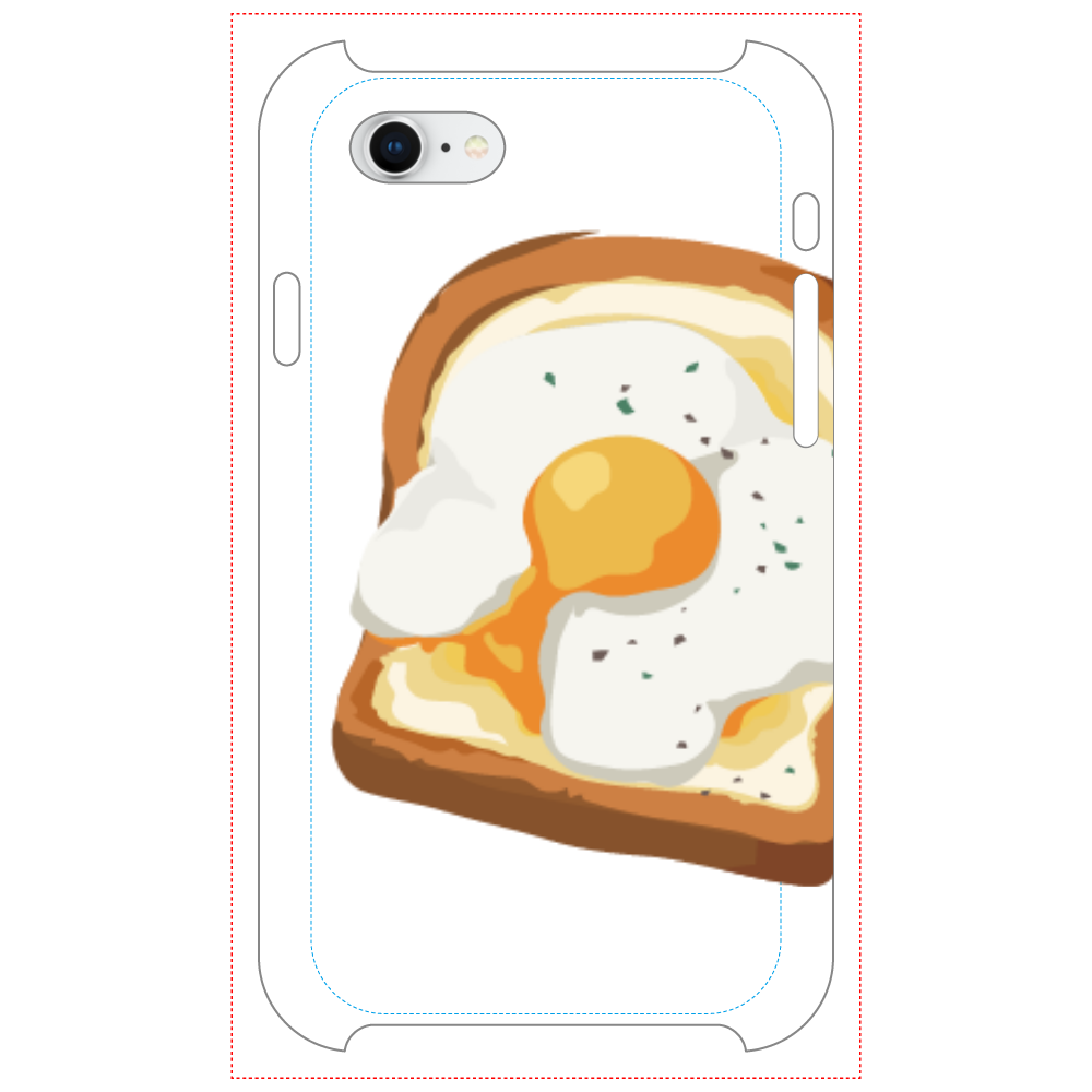 卵トーストのスマホケース iPhoneSE2/SE3