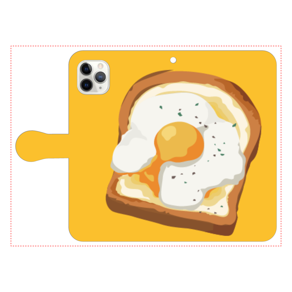 卵トーストのスマホケース iPhone11 Pro MAX 手帳型スマホケース