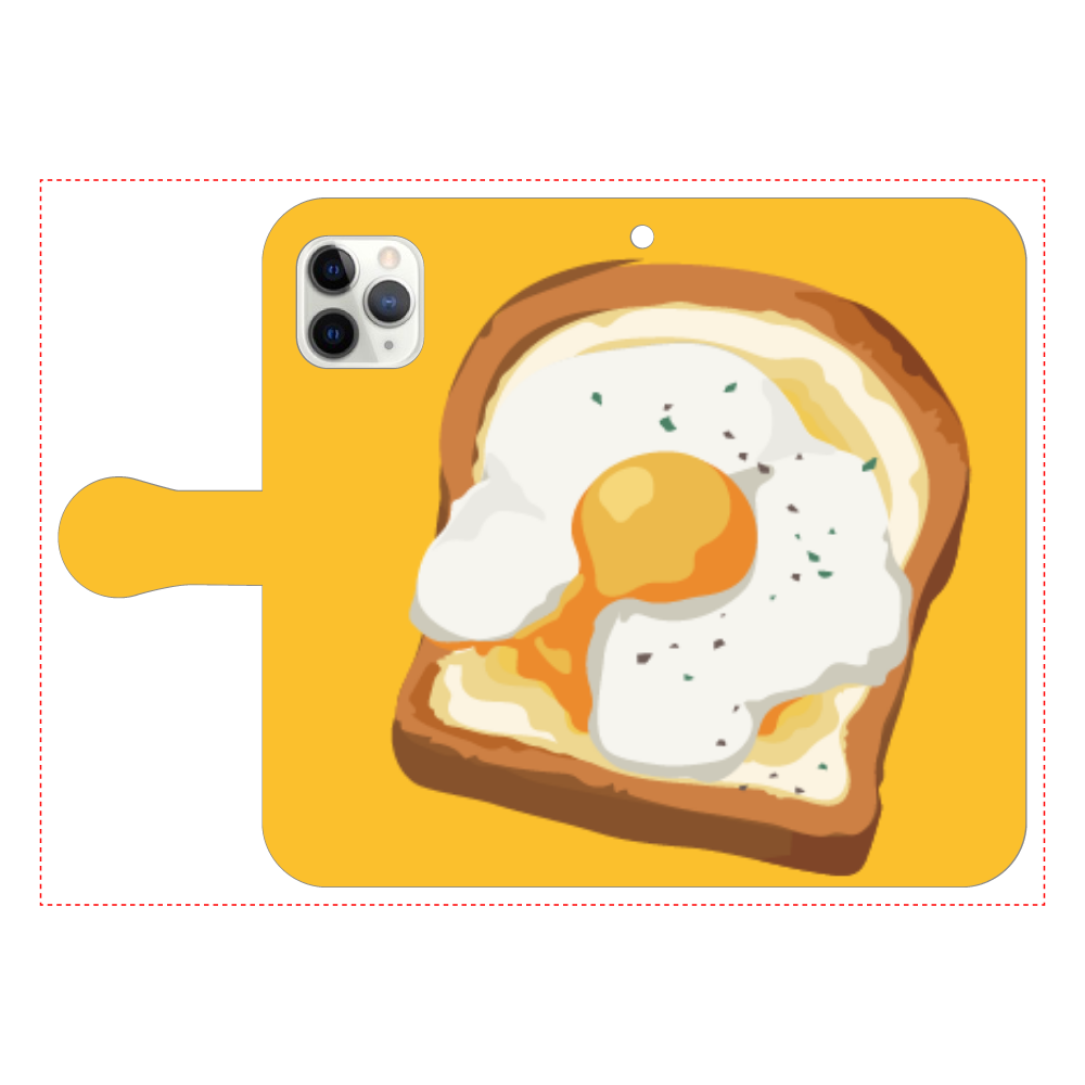 卵トーストのスマホケース iPhone11 Pro 手帳型スマホケース
