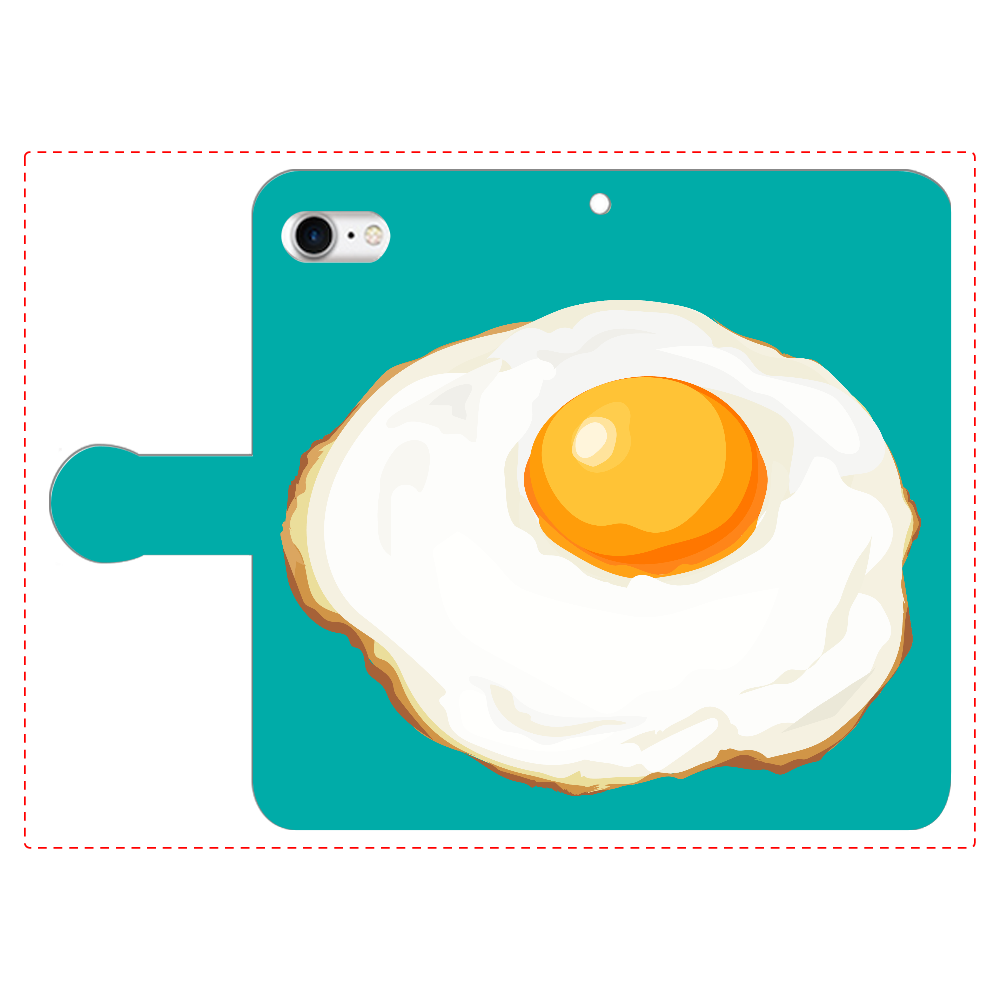 目玉焼きのスマホケース iPhoneSE2/SE3 手帳型スマホケース　