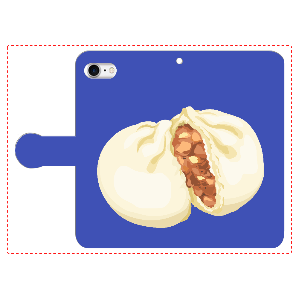 肉まんのスマホケース iPhoneSE2/SE3 手帳型スマホケース　