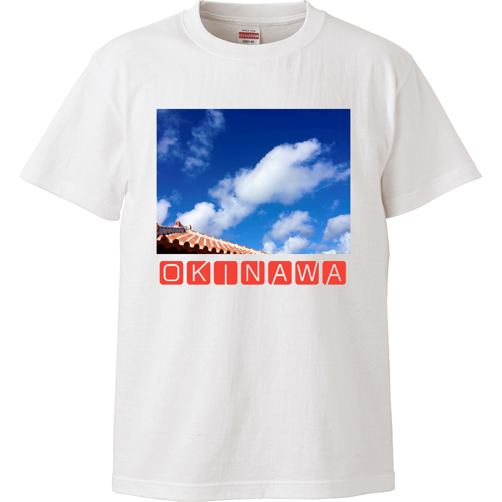OKINAWA　Tシャツ　青空と赤瓦 ハイクオリティーTシャツ