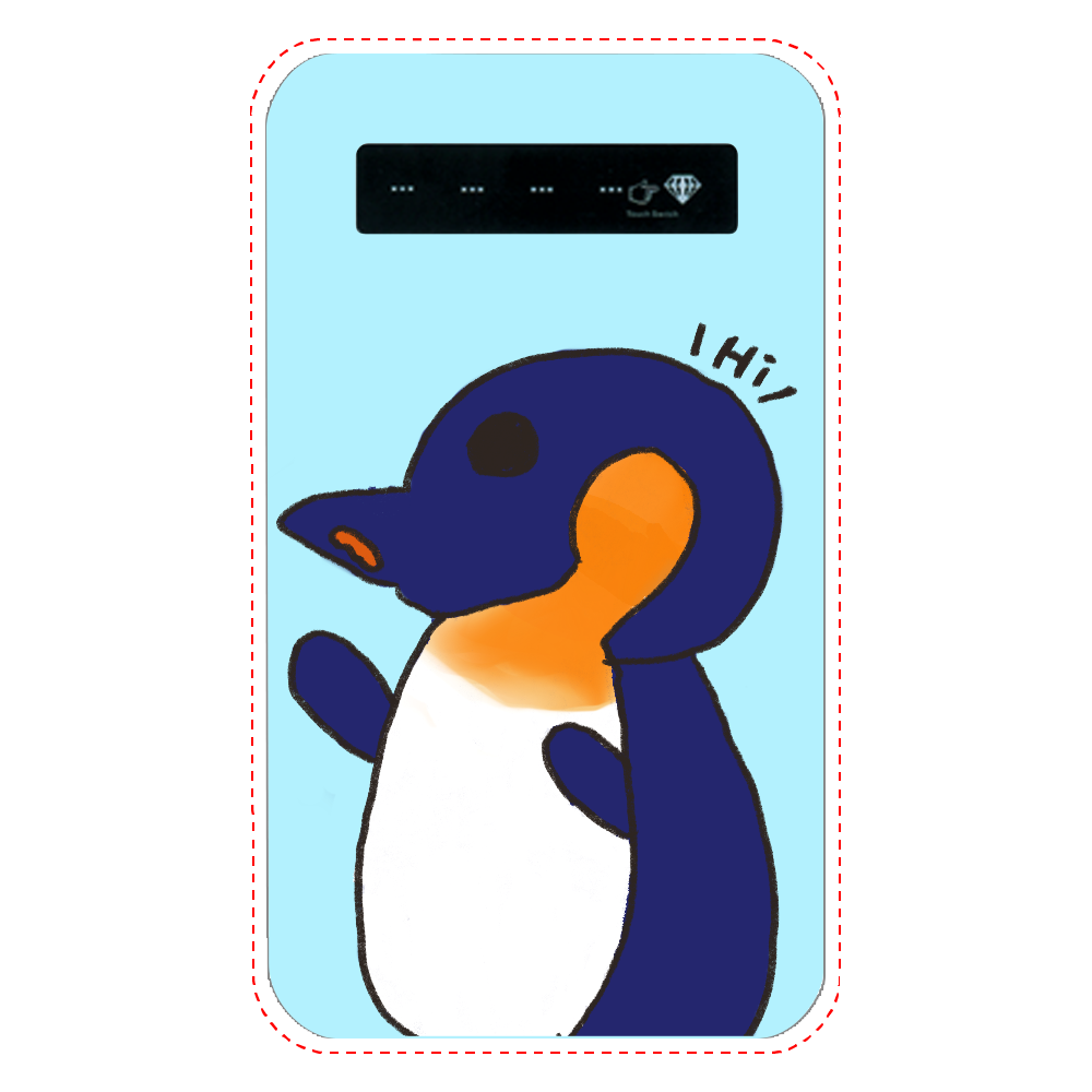 あいさつキングペンギンのモバイルバッテリー インジケータ有バッテリー4000mAh