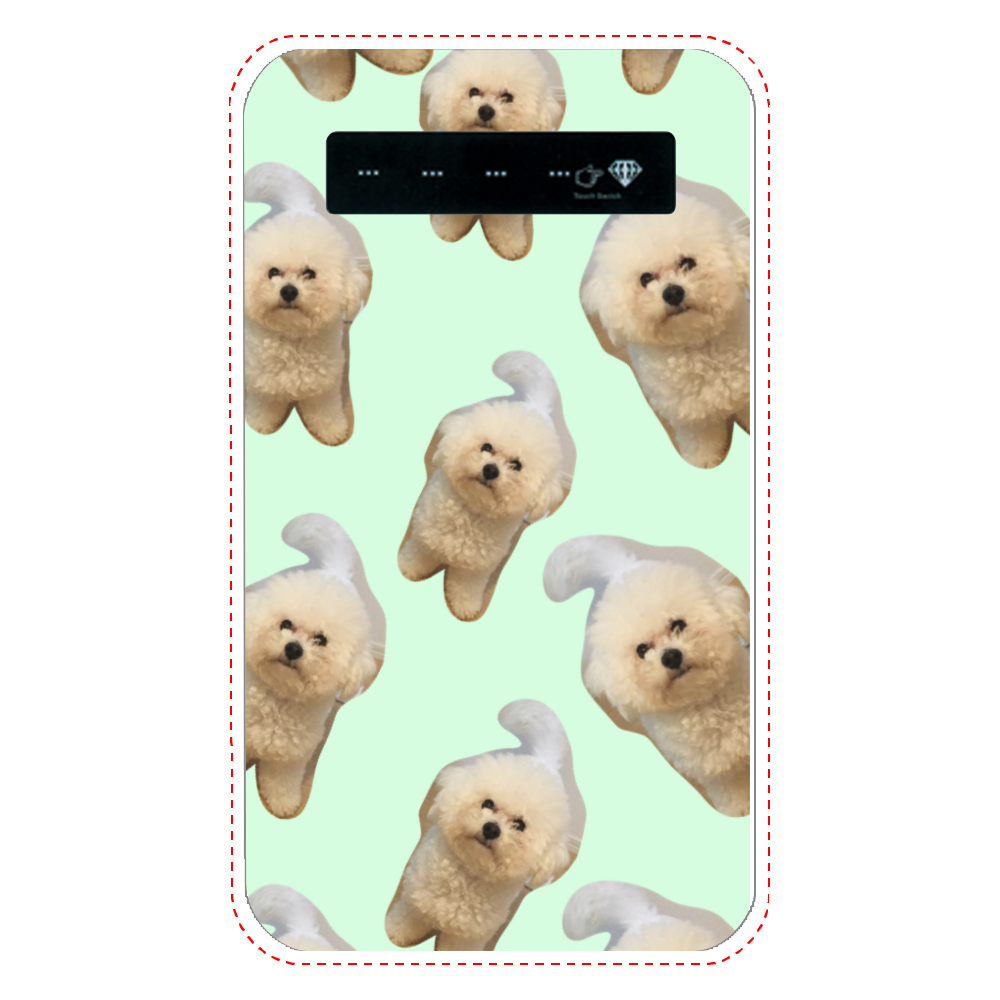 iPhone スマホ バッテリー犬 ビションフリーゼ インジケータ有バッテリー4000mAh