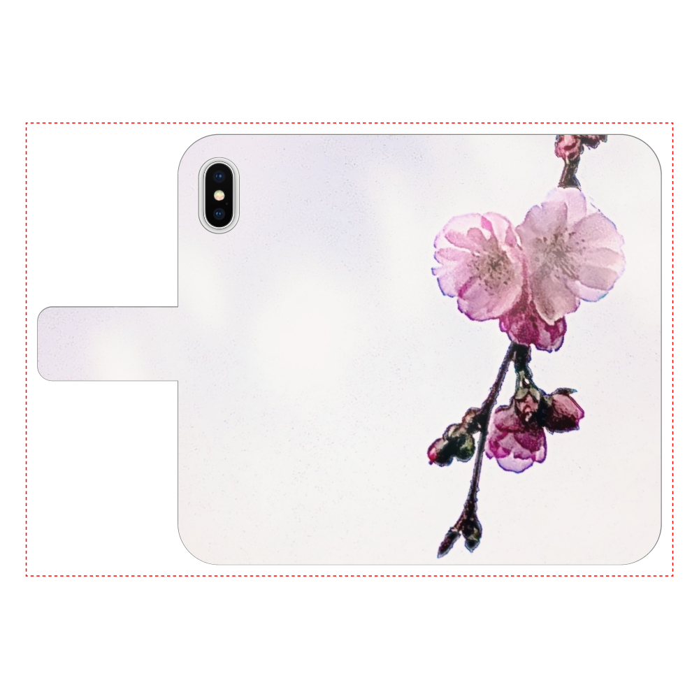 冬桜  iPhoneX/XS 手帳型スマホケース ベルトあり3ポケット iPhoneX/XS