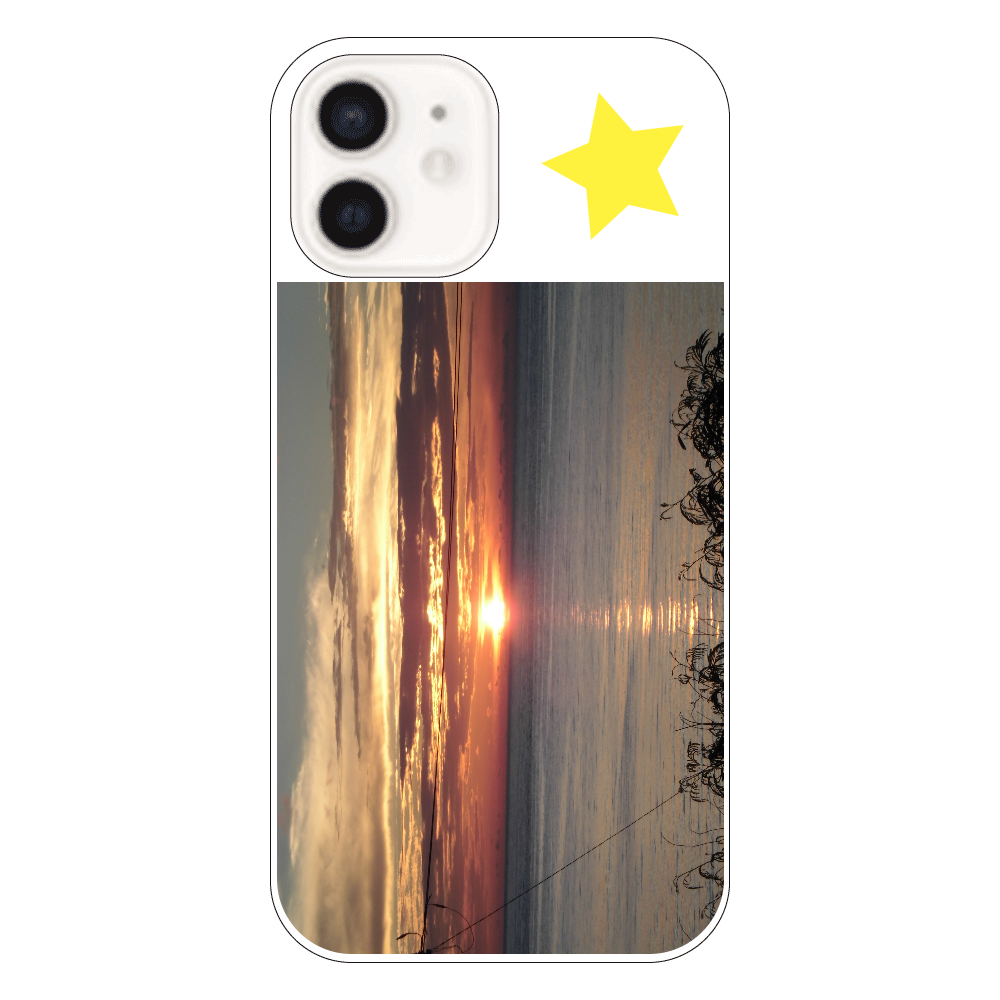 海に沈む夕日　iPhone12 iPhone12（透明）