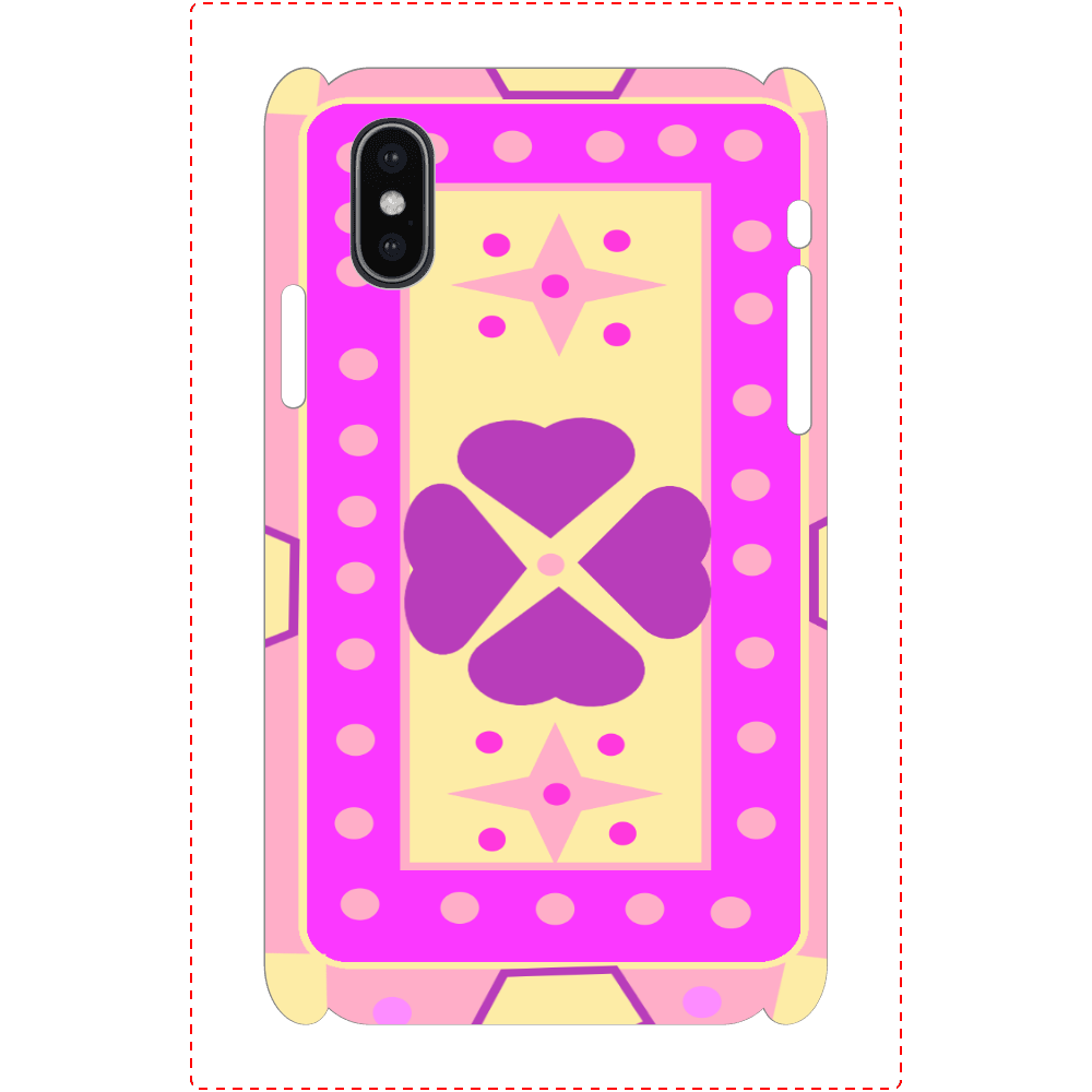 ピンクのハートクローバー iPhoneX/Xs