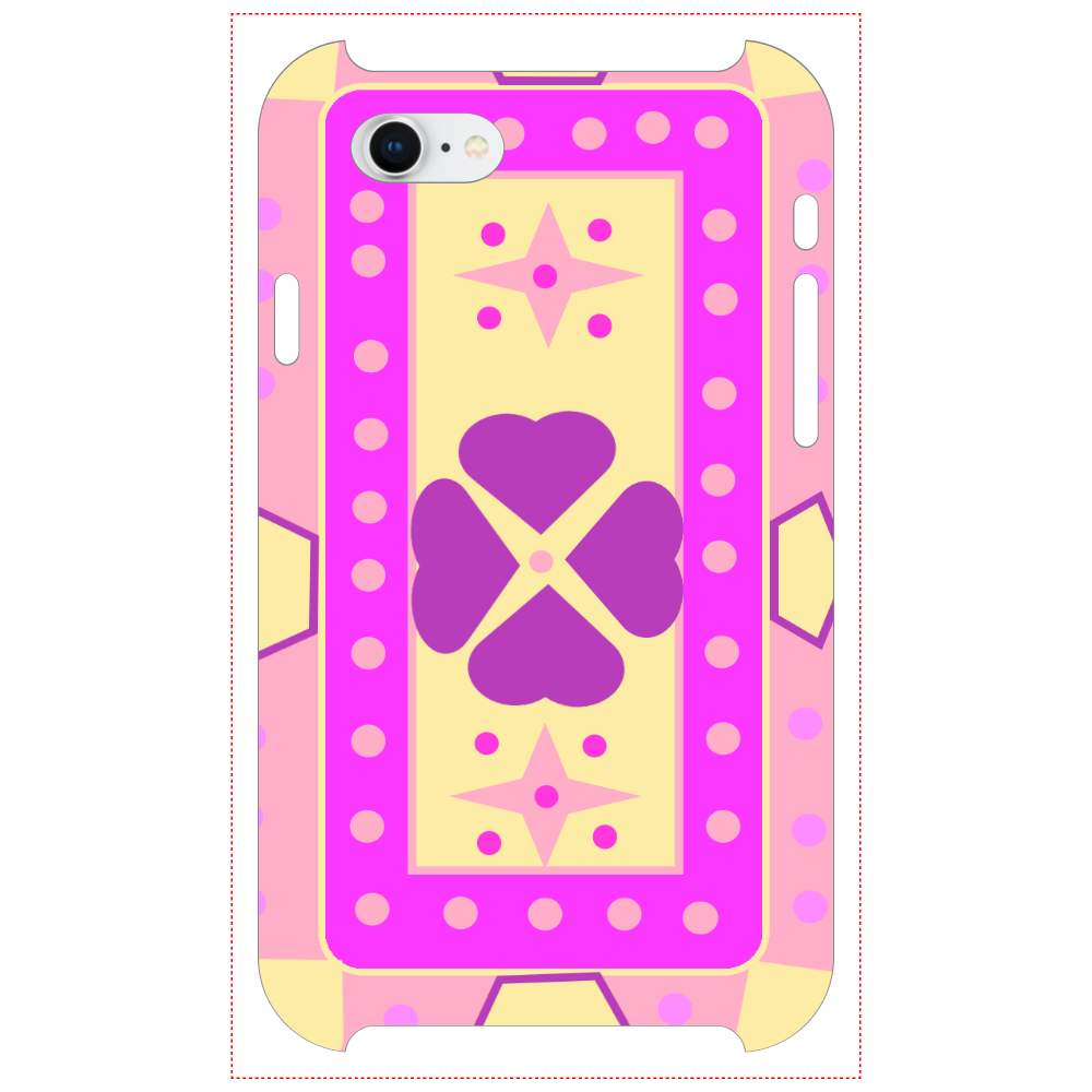 ピンクのハートクローバー iPhone8
