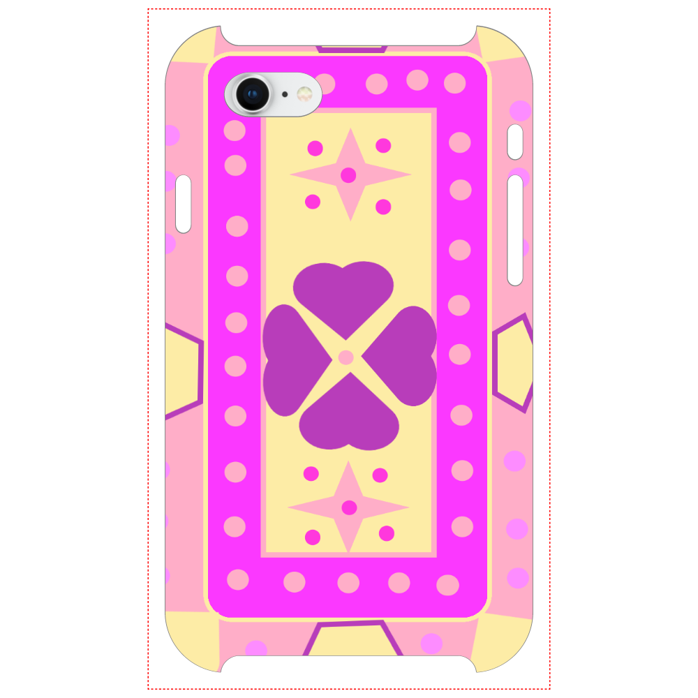 ピンクのハートクローバー iPhone7