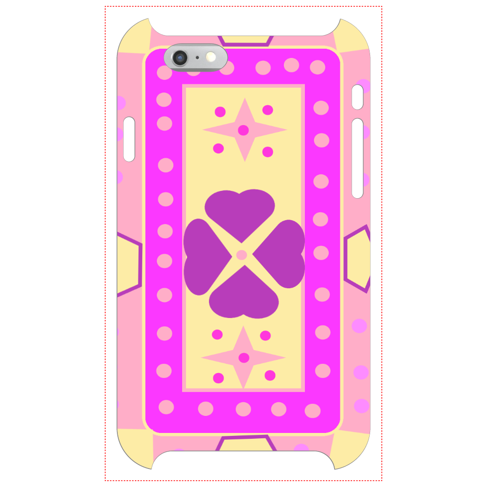 ピンクのハートクローバー iPhone6/6s
