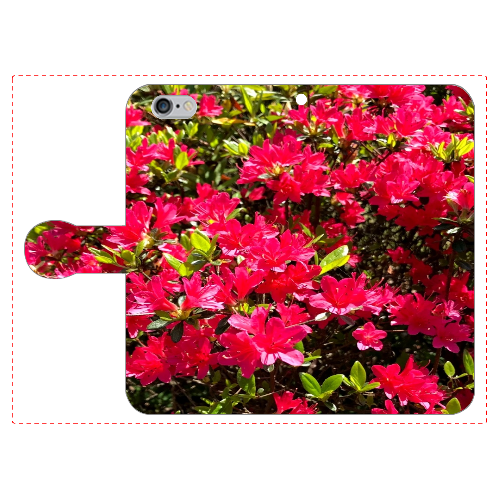 赤い花 iPhone6/6s 手帳型スマホケース