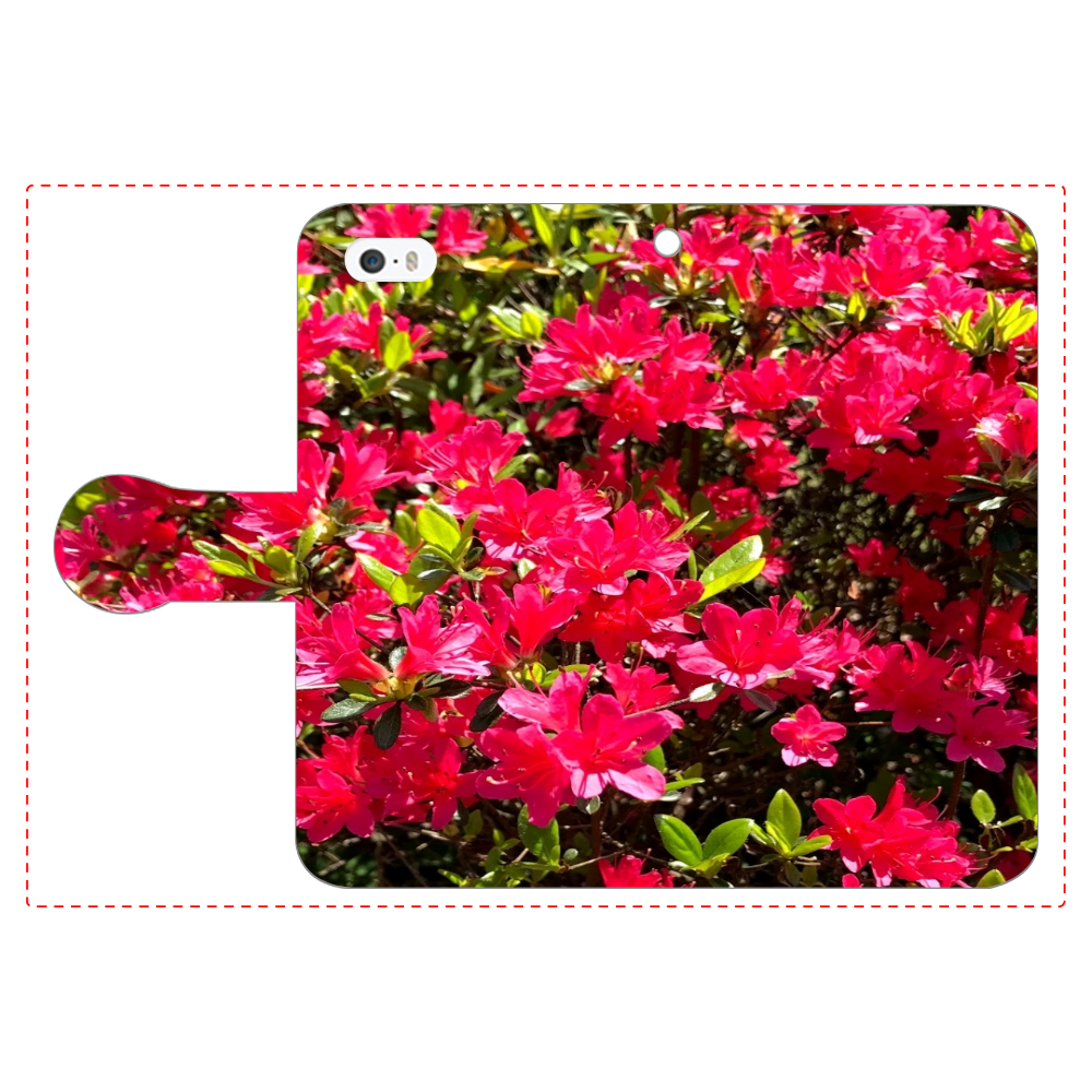 赤い花 iPhone5/5s 手帳型スマホケース