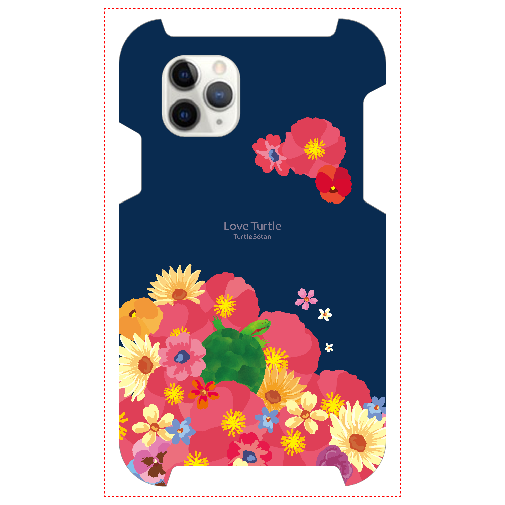 Love Turtle Flower Art ネイビーiPhone 11 ProMAX1
