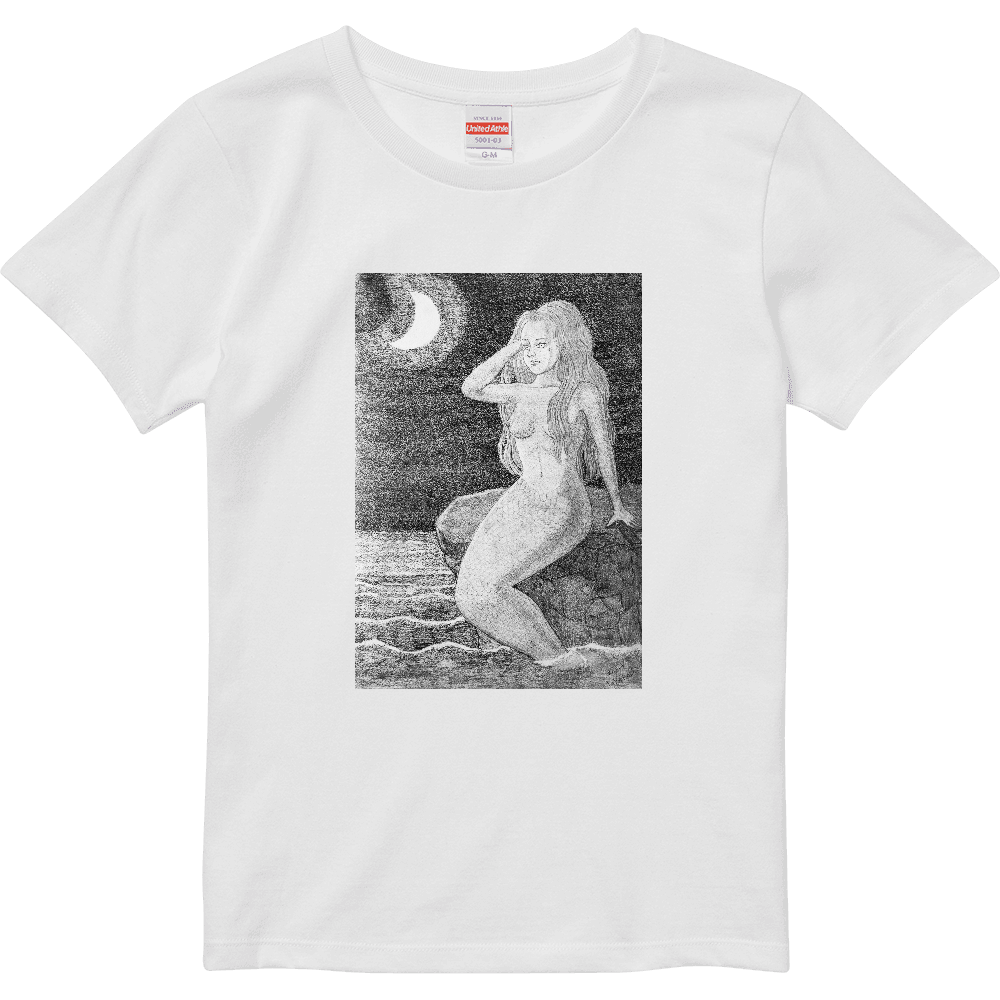 月と人魚Tシャツ