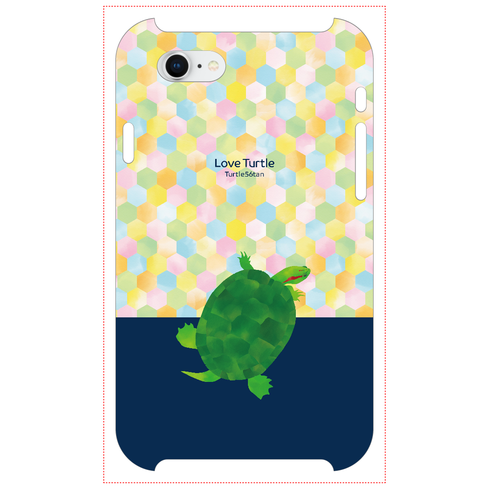 Love Turtle TypeB ツートン ネイビーiPhoneSE2/SE31