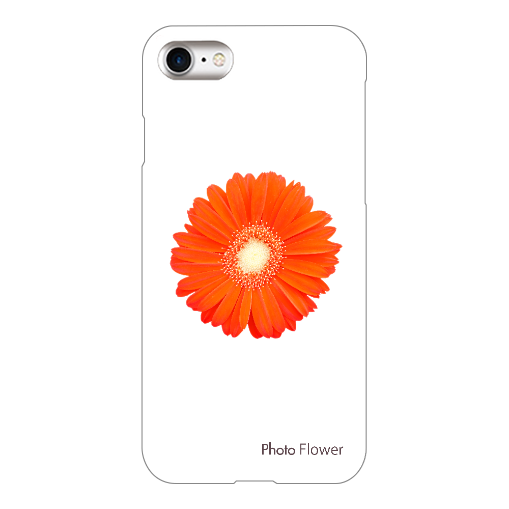 スマホケース　ガーベラの花　オレンジ iPhone7(透明)