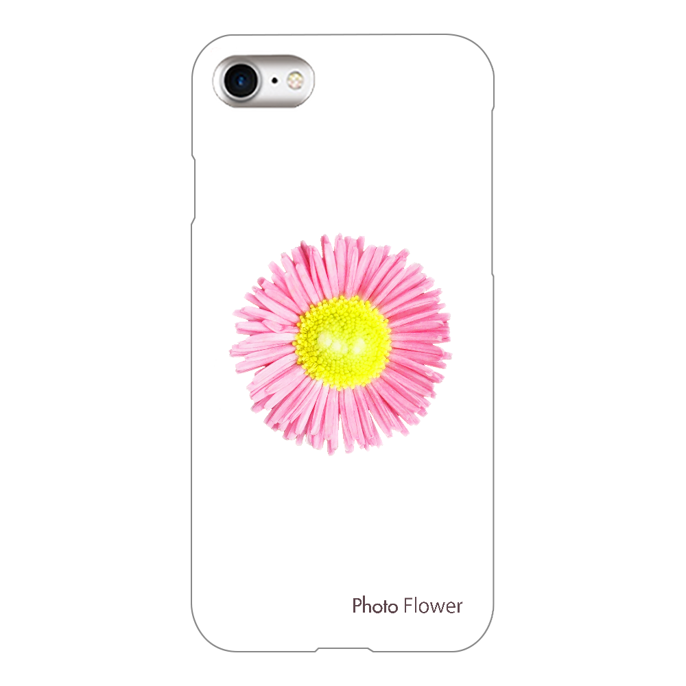 スマホケース　デージーの花　ピンク iPhone7(透明)