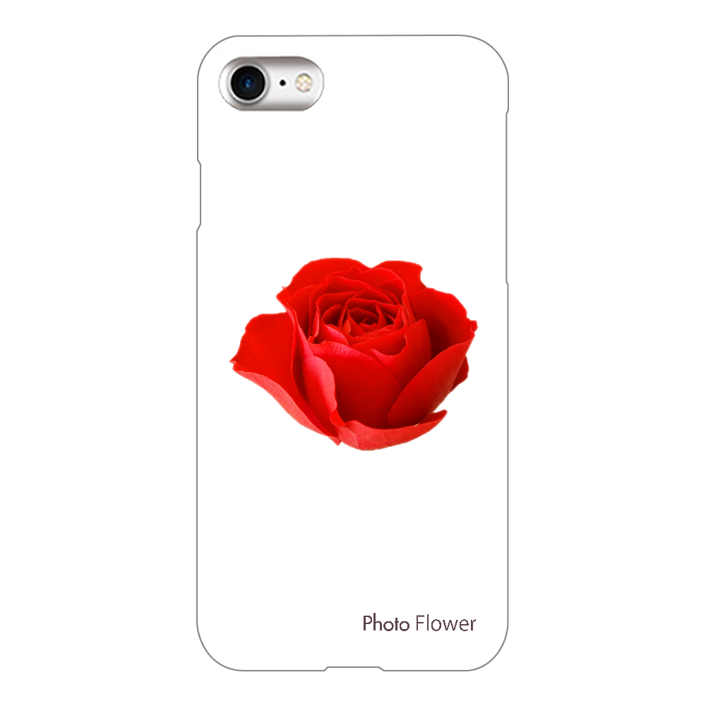 スマホケース　バラの花　レッド iPhone7(透明)