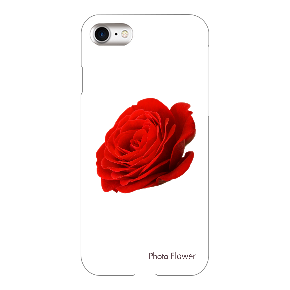 スマホケース　バラの花　レッド iPhone7(透明)