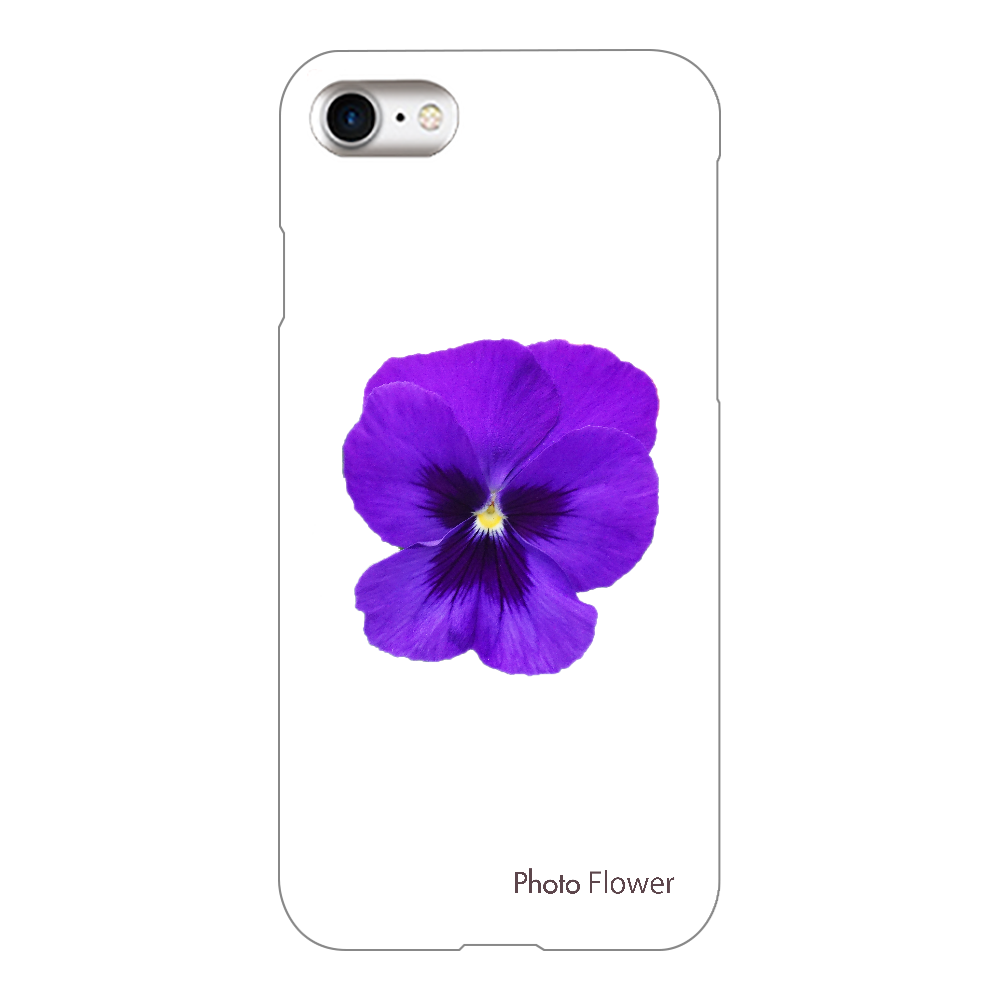 スマホケース　パンジーの花　パープル iPhone7(透明)