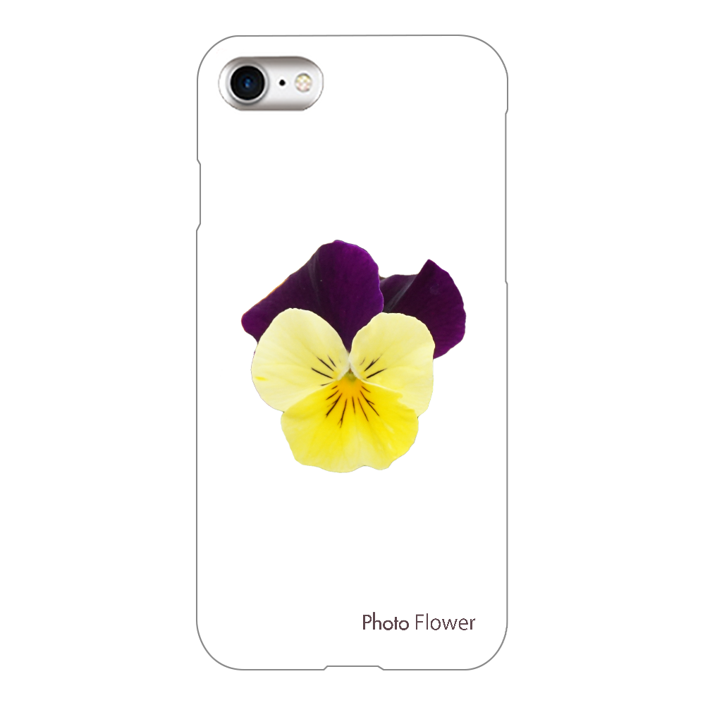 スマホケース　ビオラの花　イエロー iPhone7(透明)