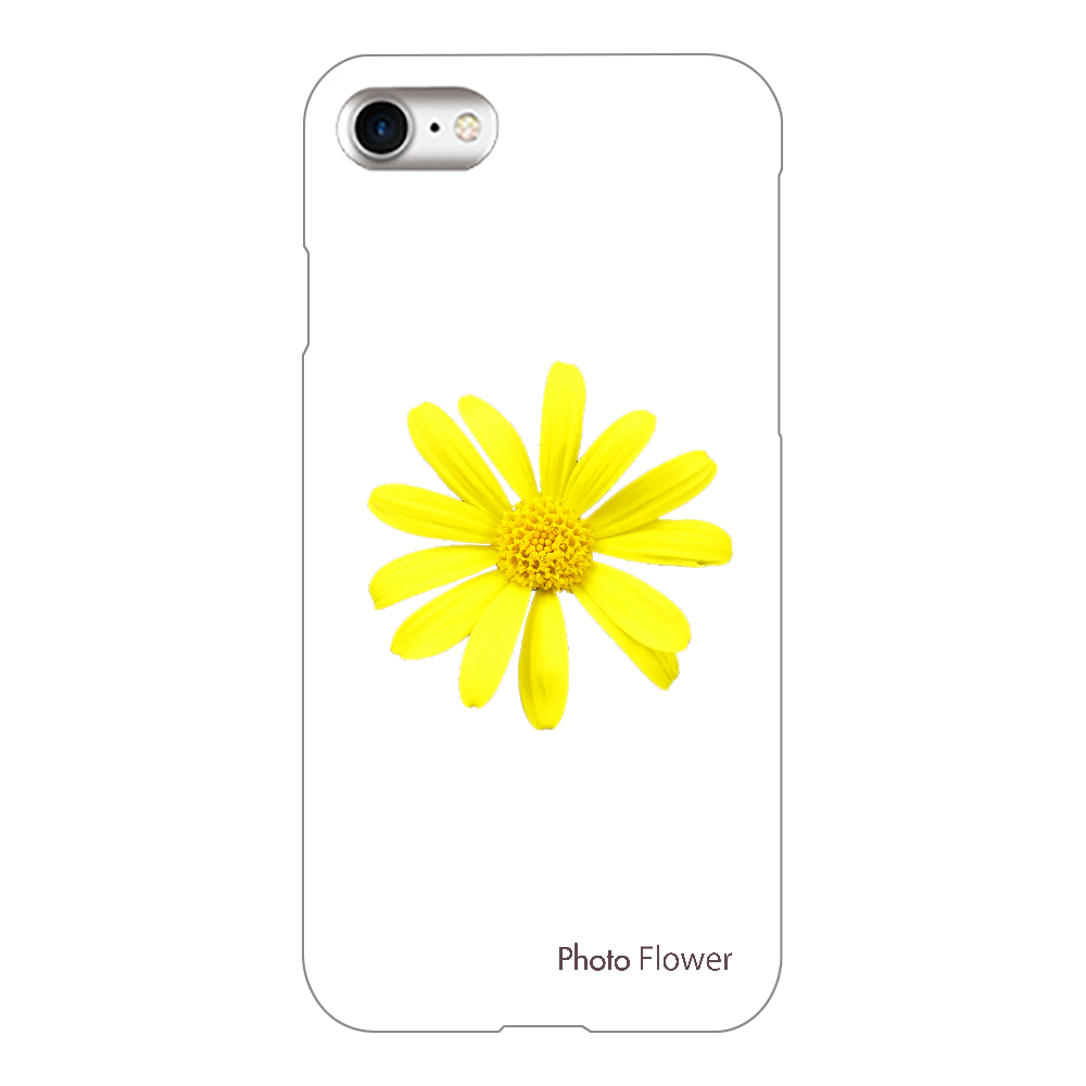 スマホケース　マーガレットコスモスの花　イエロー iPhone7(透明)