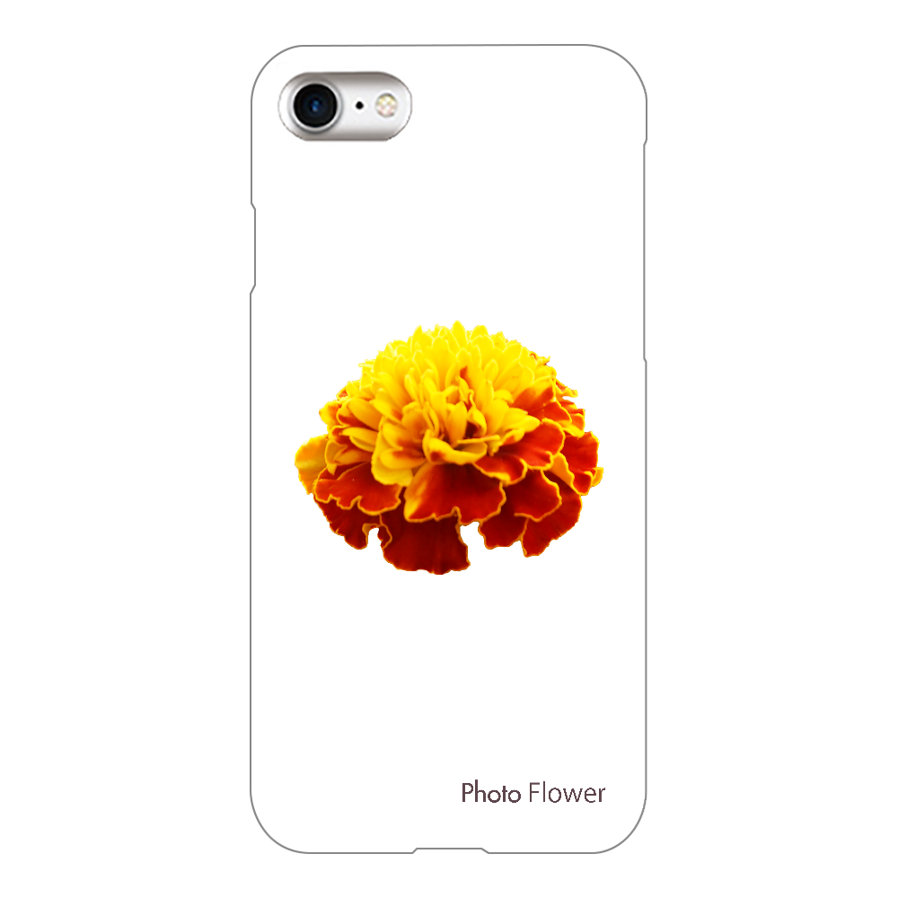 スマホケース　マリーゴールドの花　イエロー iPhone7(透明)