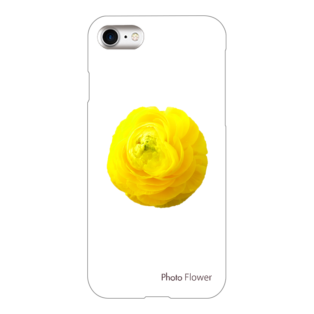 スマホケース　ラナンキュラスの花　イエロー iPhone7(透明)