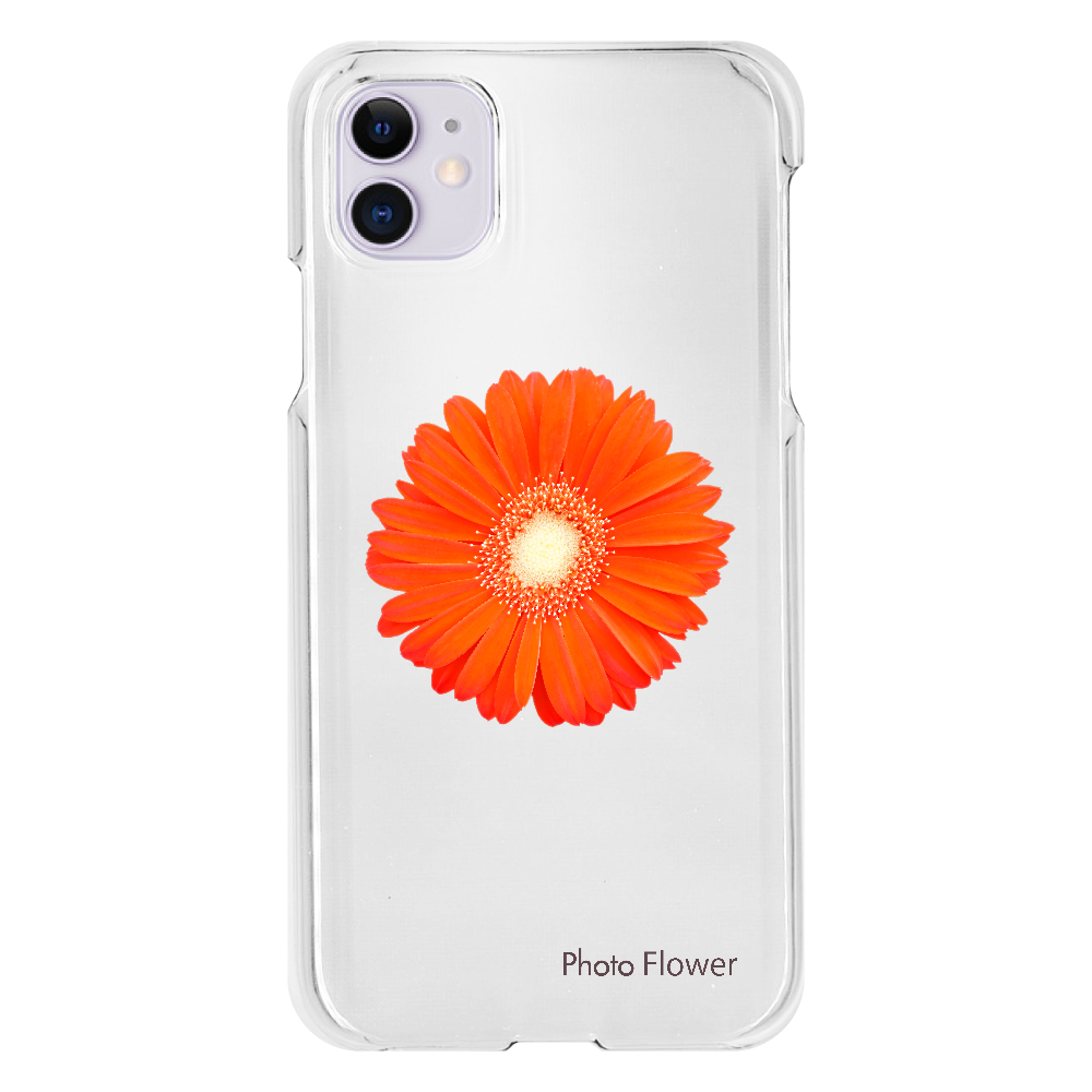 ガーベラの花　オレンジ iPhone11(透明）