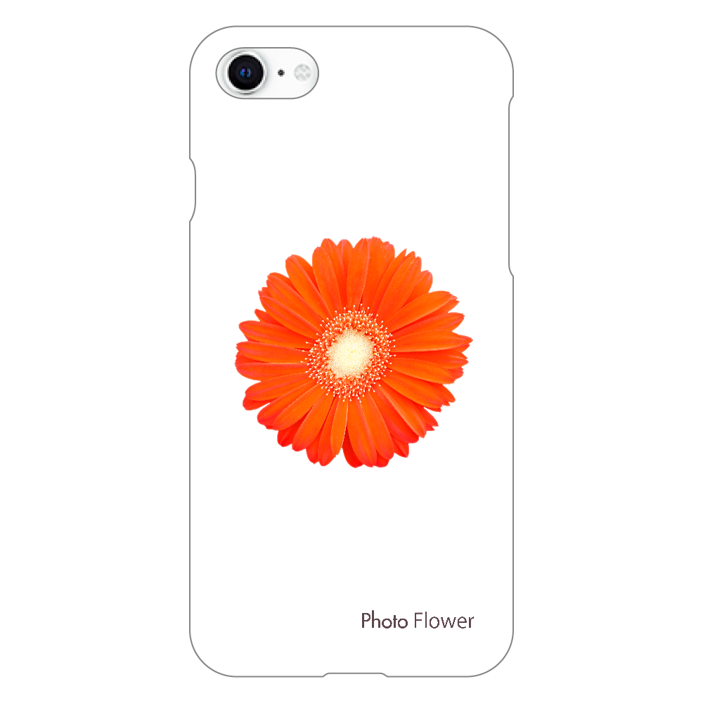 ガーベラの花　オレンジ iPhoneSE2/SE3 (第2世代・第3世代) (透明）