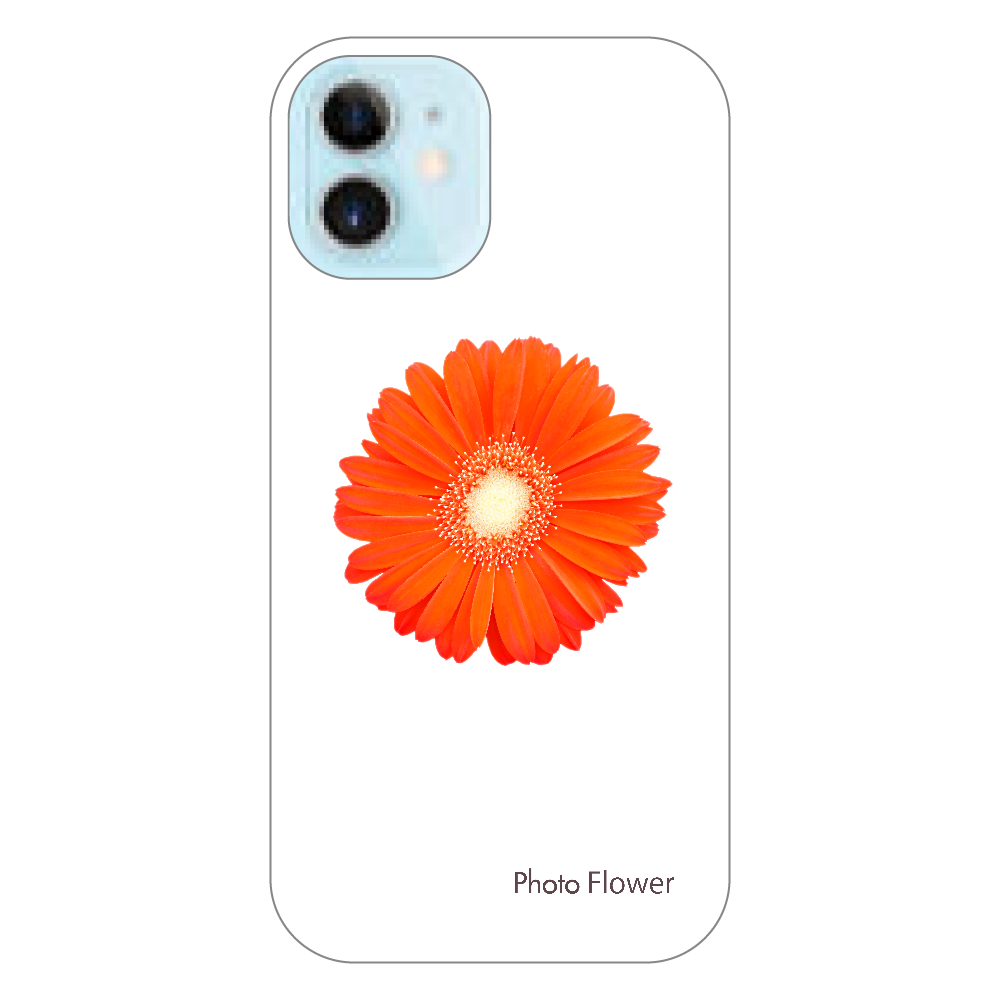 ガーベラの花　オレンジ iPhone12 mini（透明）