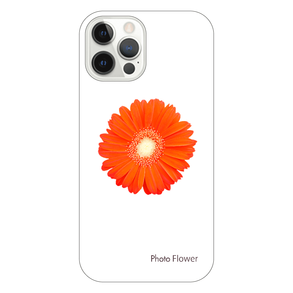 ガーベラの花　オレンジ iPhone12 Pro(透明）