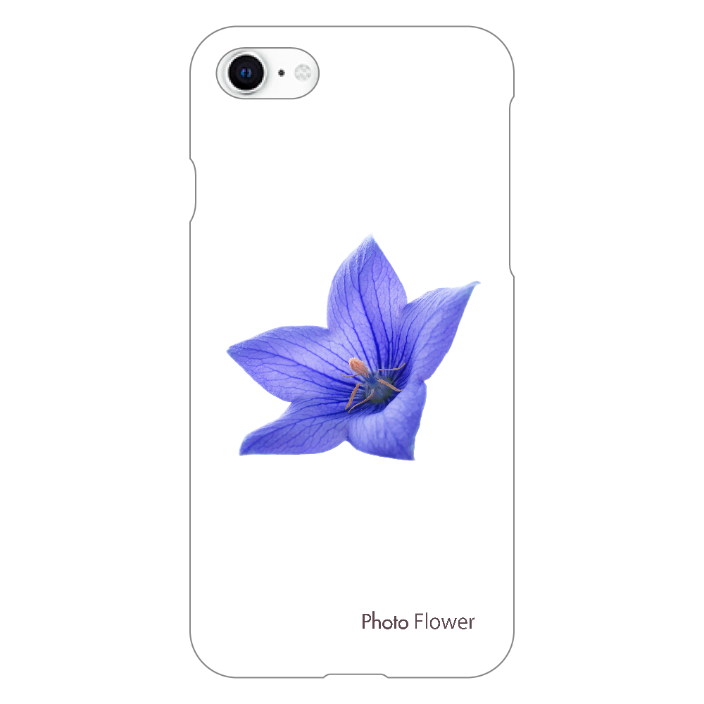 キキョウの花　ブルー iPhoneSE2/SE3 (第2世代・第3世代) (透明）