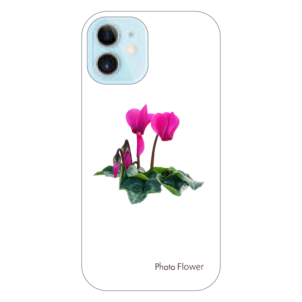 シクラメンの花　パープル iPhone12 mini（透明）