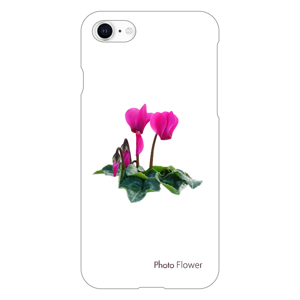 シクラメンの花　パープル iPhoneSE2/SE3 (第2世代・第3世代) (透明）